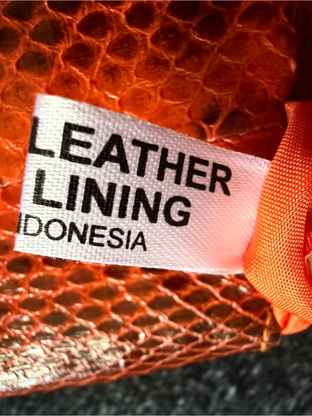 Snakeskin Orange Textured Satchel Handbag